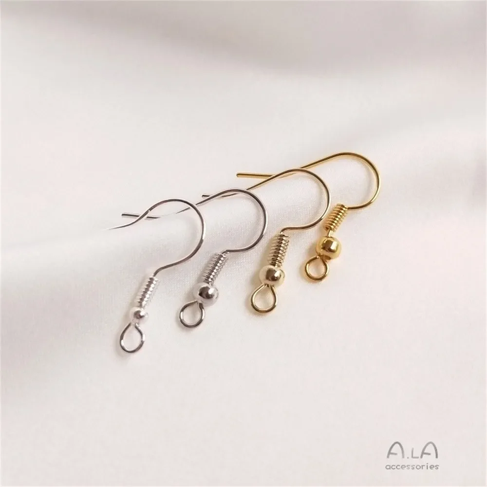 14K حزمة الذهب الحقيقي مدقة أربعة حلقة أقراط مسمار S925 الفضة إبرة اليدوية Diy بها بنفسك الأذن مجوهرات اكسسوارات المواد E001 #5