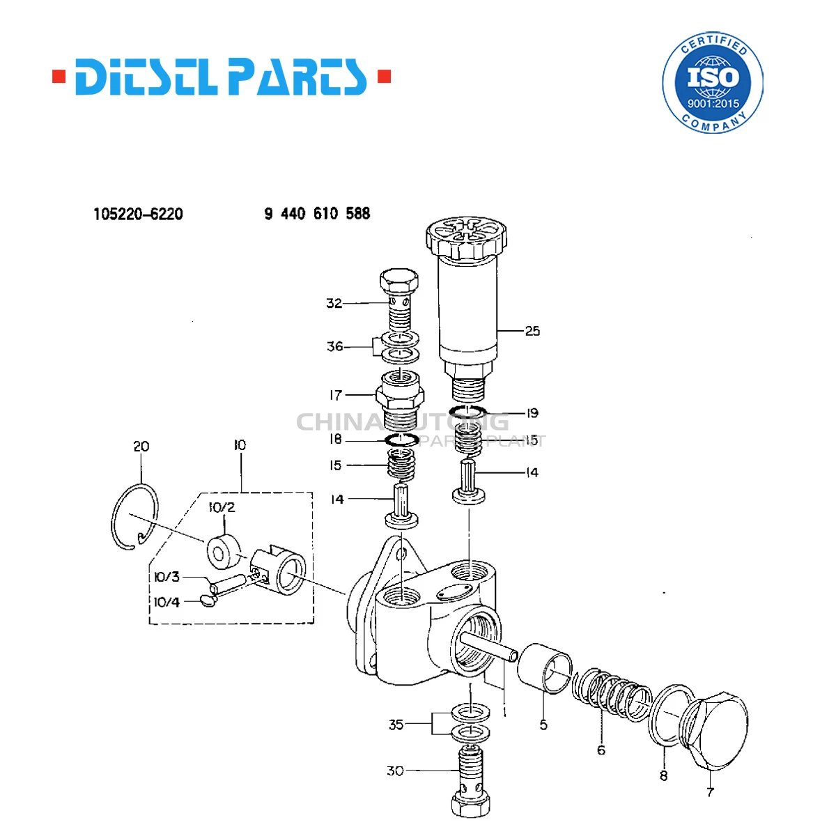 Fuel Feed Primer Pump 105220-6220 Fuel Systerm 105220-6290 Hand Pump For For Komatsu Excavator Engine 6D102 Doosan Daewoo DH220