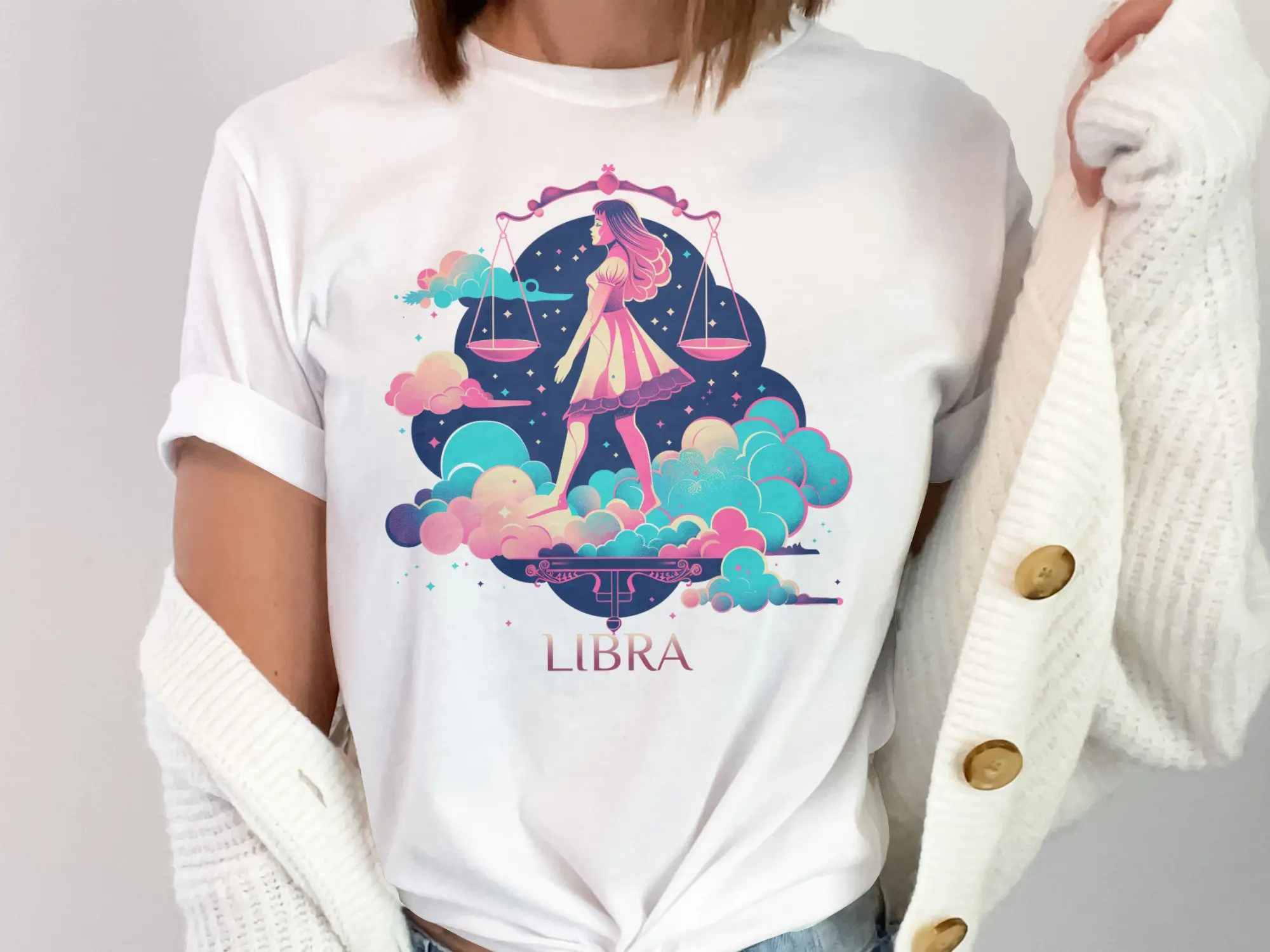 Libra Zodiac Sign T Shirt Astrology Lover Cosmic Balance Design Birthday For Horoscope