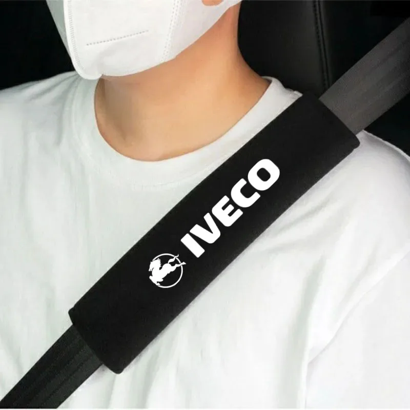 2pcs Car Seat Belt Cover For  Iveco Daily IV V VI Van EcoDaily Shoulder Protector for Car Seat Belts Auto Accessories