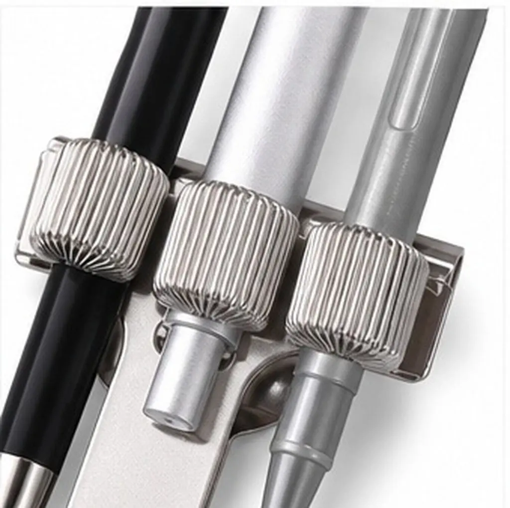 Carbon Steel Pen Holder Clip for Binder Notebook – Triple-Hole Spring Metal Pen Loop (2 pcs)