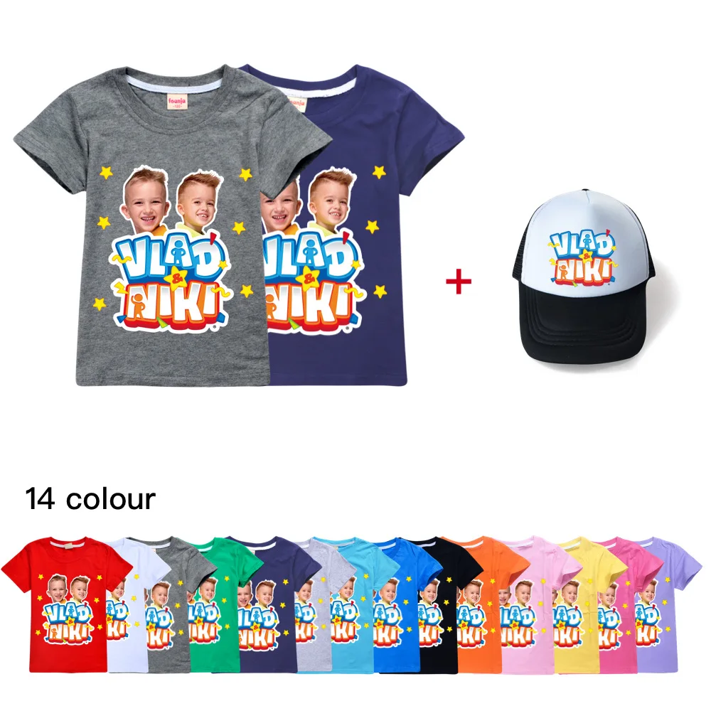 Childrens T Shirt Vlad Niki Summer Tee Cotton Casul Tshirt for Teenage Gamer 2-16Y Boys Graphic Tee Birthday Tshirt Girl Tops