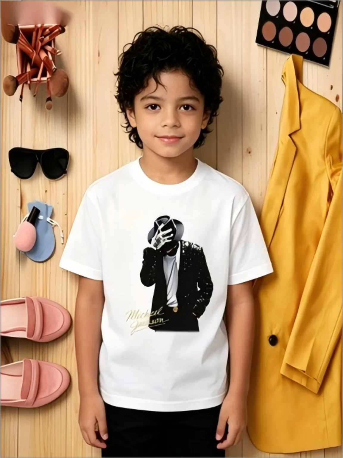 Vintage King Of Pop Graphic Tee, Retro 80s 90s Dance Music Icon Print Oversized Short Sleeve T-Shirt