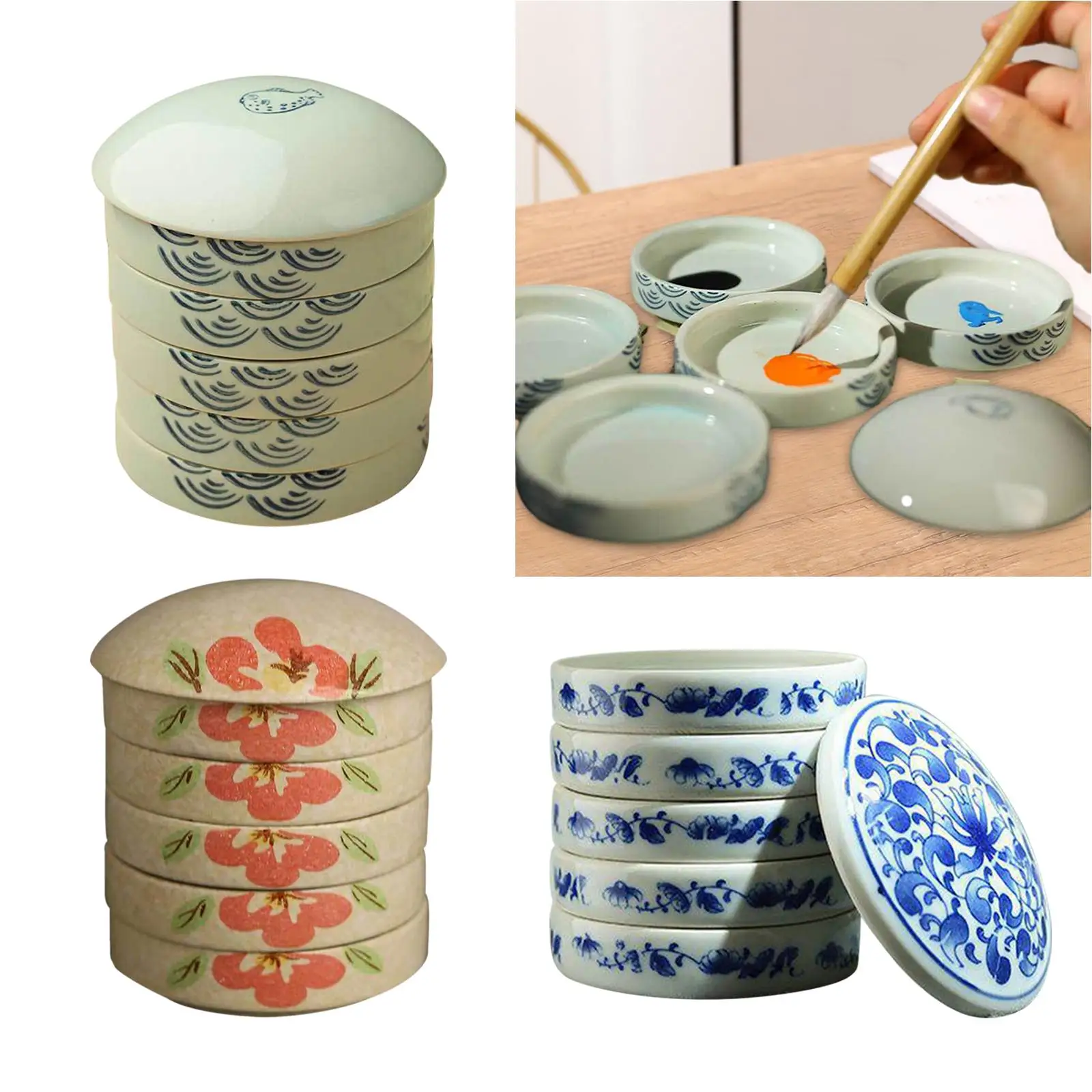 Керамические поддоны, художественный лоток для рисования, раскраска, прочный практичный лоток для смешивания цветов, лоток для акварельных пигментов для классной комнаты