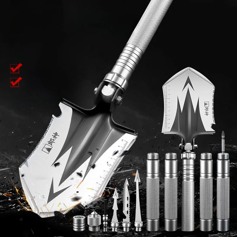 屋外多機能エンジニアシャベル折りたたみ式マンガン鋼釣り用車載軍用グレードキャンプギアユーティリティシャベル