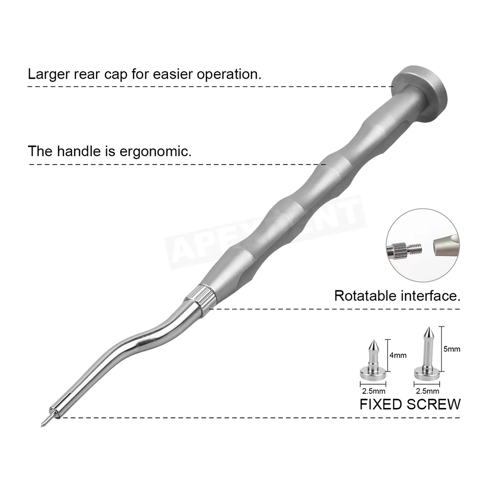 Dental GBR Membrane Bone Tack Set Straight & Curved Tip Hand‑held Driver For Guided Bone Regeneration Surgery Dentistry Tools
