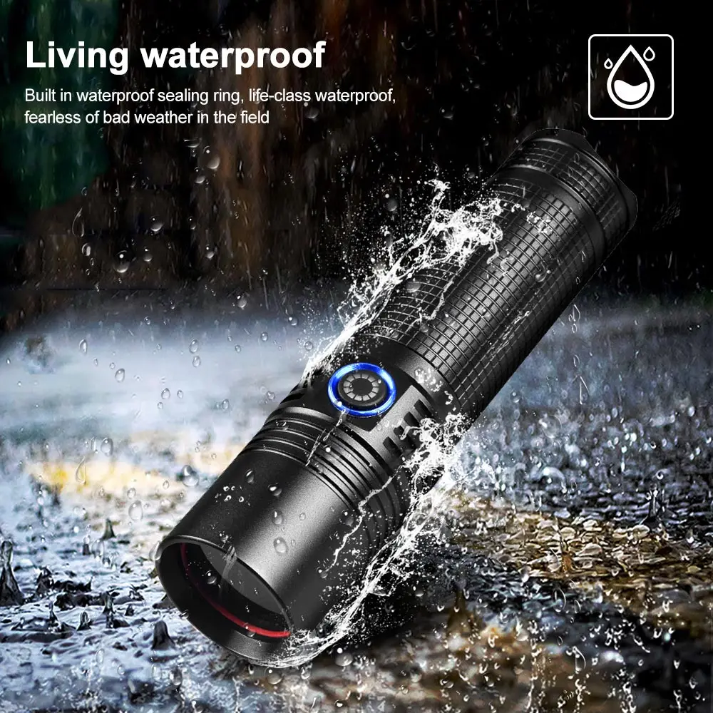 395nm UV Lights Tactical LED Black Light Flashlight Rechargeable 18650 Torch