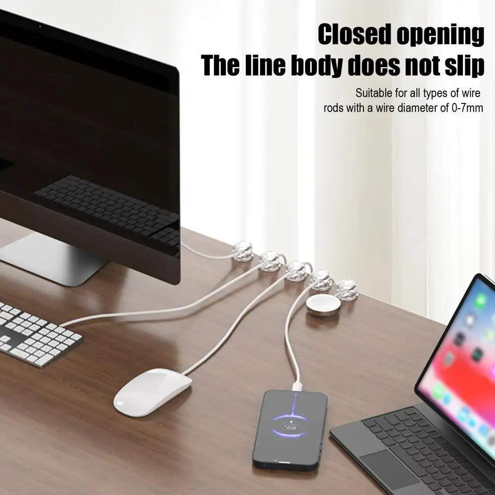Magnetic Cable Holder Self-Adhesive Cable Organizer Easy Installation Cable Clip with Spring Desk Home Office Car Cord Organizer