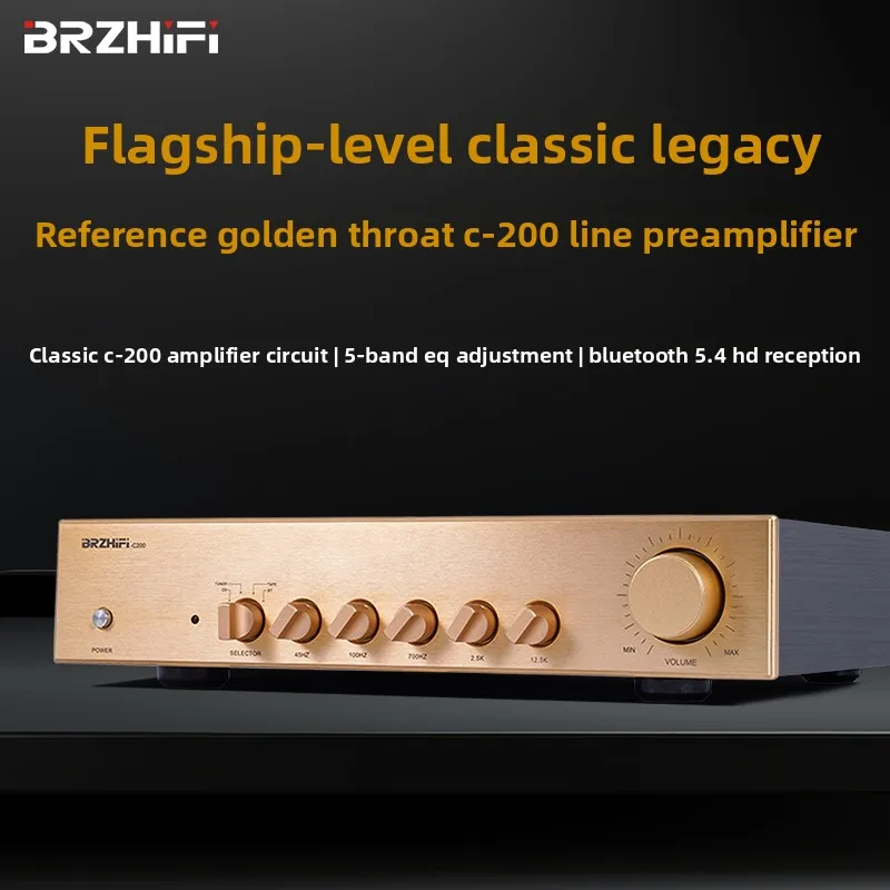 BREEZE 2025 Newly Launched BRZHIFI Reference Golden Voice Line C- 200 Pure Class A Pre-amplifier with Remote Control