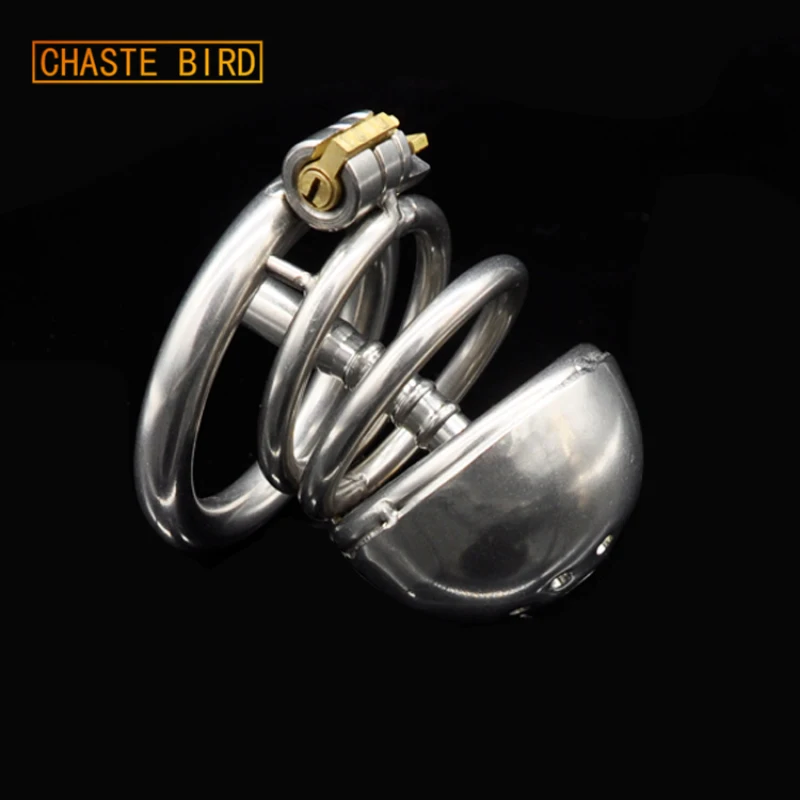 Chaste Bird Stainless Steel Male Chastity Device with Catheter,Cock Cage,Virginity Lock,Penis Ring,Penis Lock,Adult GameA219