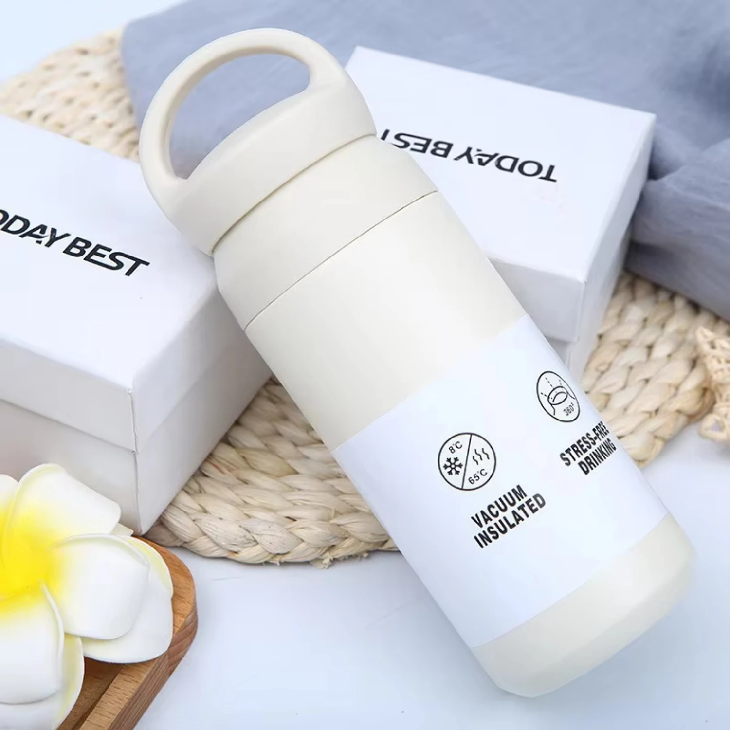 

2025 new hot Factory direct wholesale 304 stainless steel surface plastic spraying portable life vacuum gift cup