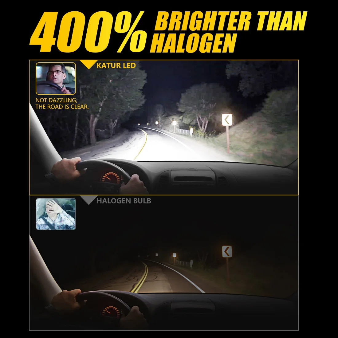 2szt. 20000LM H4 9003 HB2 LED Canbus Turbo Żarówka reflektora 100W świateł drogowych i mijania do Audi BMW Mercedes Benz Ford VW Honda — zdjęcie 6