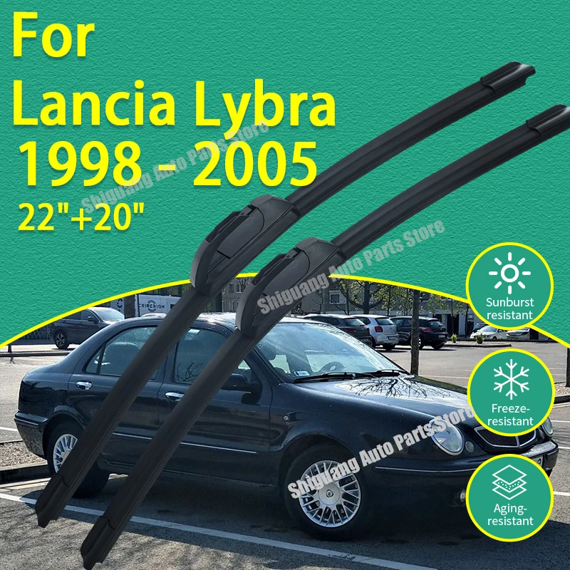 

Front Silicone Coating Wipers for Lancia Lybra 1998 - 2005 Car Wiper Windshield Windscreen Blades Accessories 2004 2003 2002