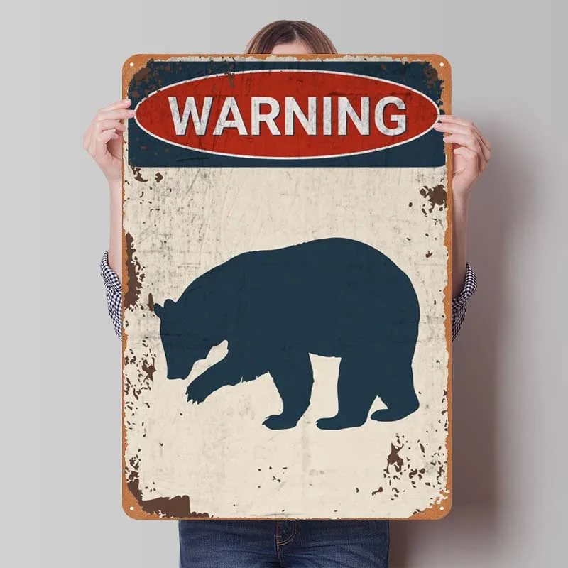 

Funny Animals Warning Sign Funny Warning Sign Man Cave Retro Vintage Metal Tin Signs for Outdoor Wall Decoration Decor for Room