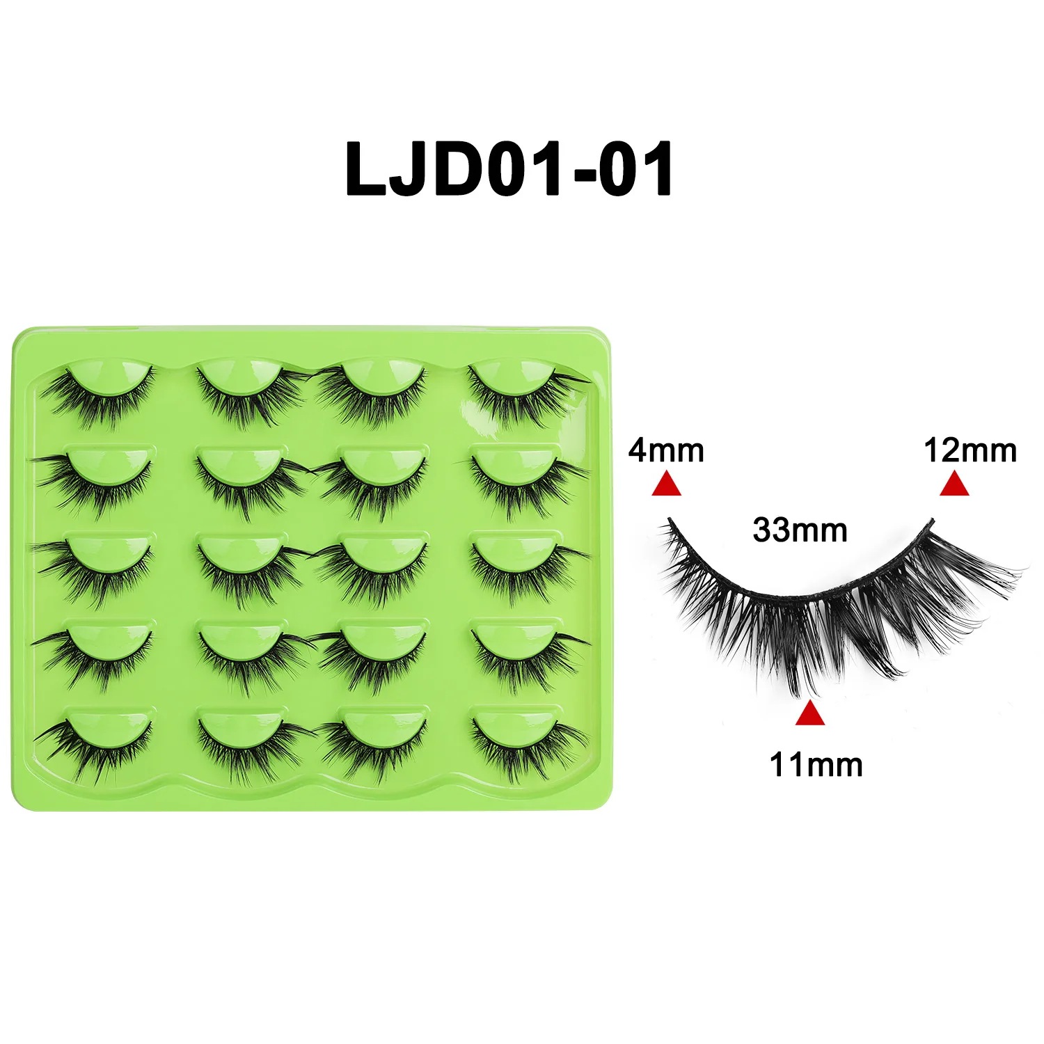 10 أزواج من الرموش الصناعية من سلسلة Fox سميكة ومائلة لمسرح الطيران مكياج ثلاثي الأبعاد رموش صناعية بنمط قطعة واحدة #6