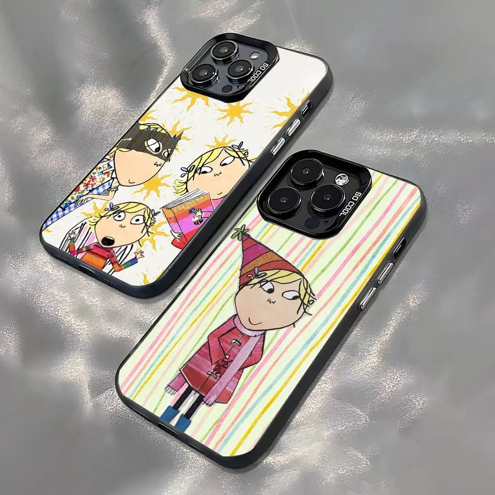 

C-Charlie and L-Lola Phone Case For iPhone 17,16,15,14,13,12,11,Pro,XS,Max,Plus,Mini,SE Black Candy Matte Shockproof Cover