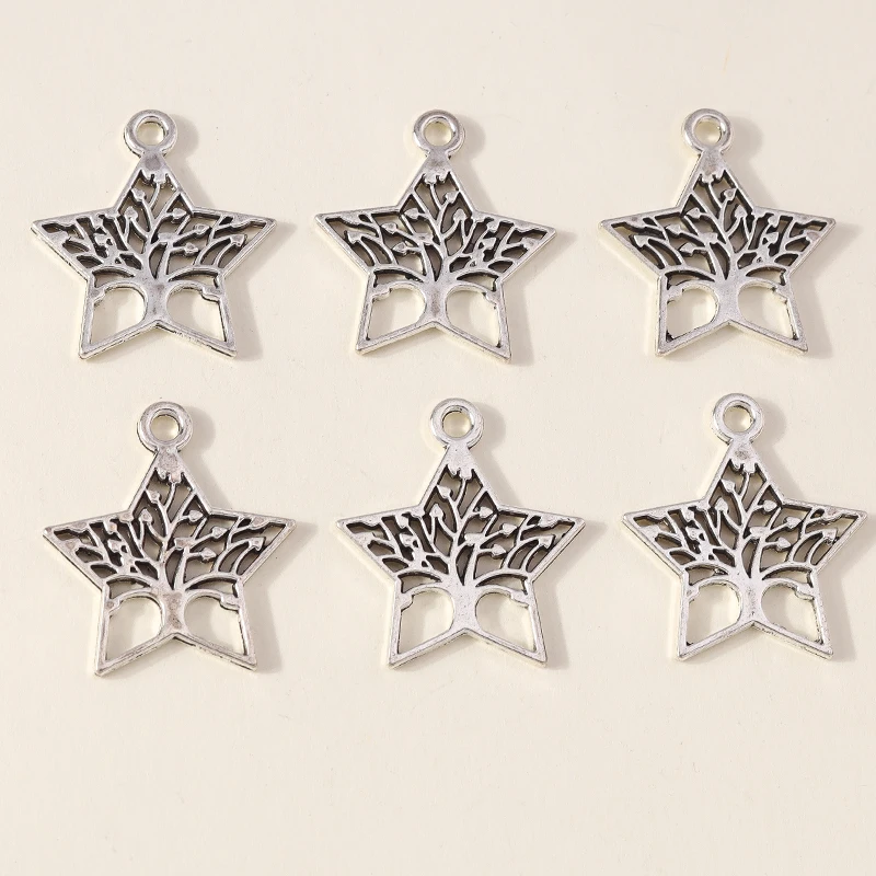 20 Stück niedliche Anhänger aus Legierung in Form von Pflanzen, Blumen, Bäumen und Blättern für die Schmuckherstellung, Ohrringe, Anhänger, Halsketten, Armbänder, DIY-Bastelzubehör – Detail 18