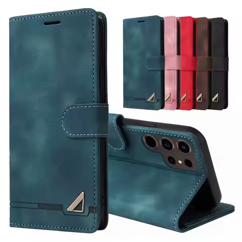 S23 S25 Ultra S24 S22 S21 S20 S10 S9 S8 Plus FE Case For Samsung Galaxy Note 20 10 9 8 Leather Flip Wallet Cover