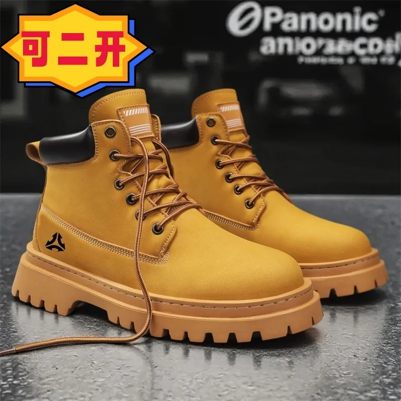 

Men's Boots Fashion Casual High Top Boots Classic Lace Up Ankle Boots High Top Leather Sneakers Men Platform Shoes Botas Hombre