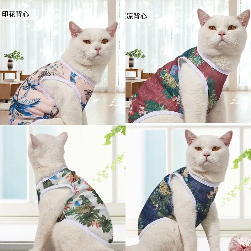 Pet Dog Clothes Clothing for Cats Summer Sphynx Cat Clothes Chihuahua Puppy Vest French Bulldog Apparel Simple Kitten Tshirt