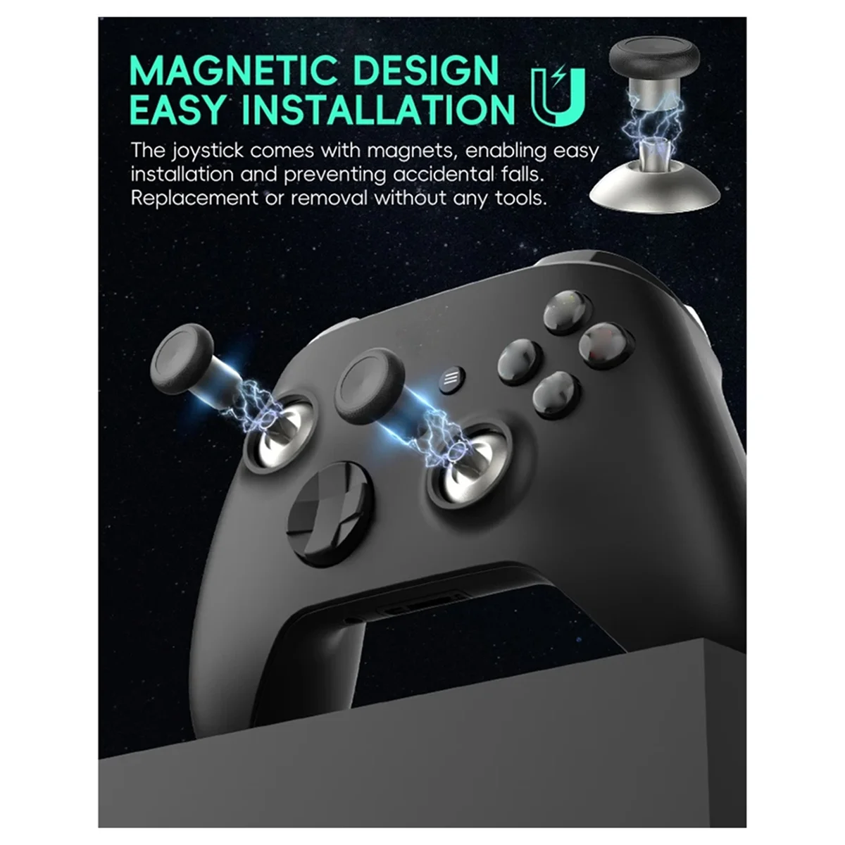8 Pak Metalen Magnetische Thumbsticks Analoge Joysticks Voor Ps4/Xbox One/Xbox Serie X/S Controller Zwart