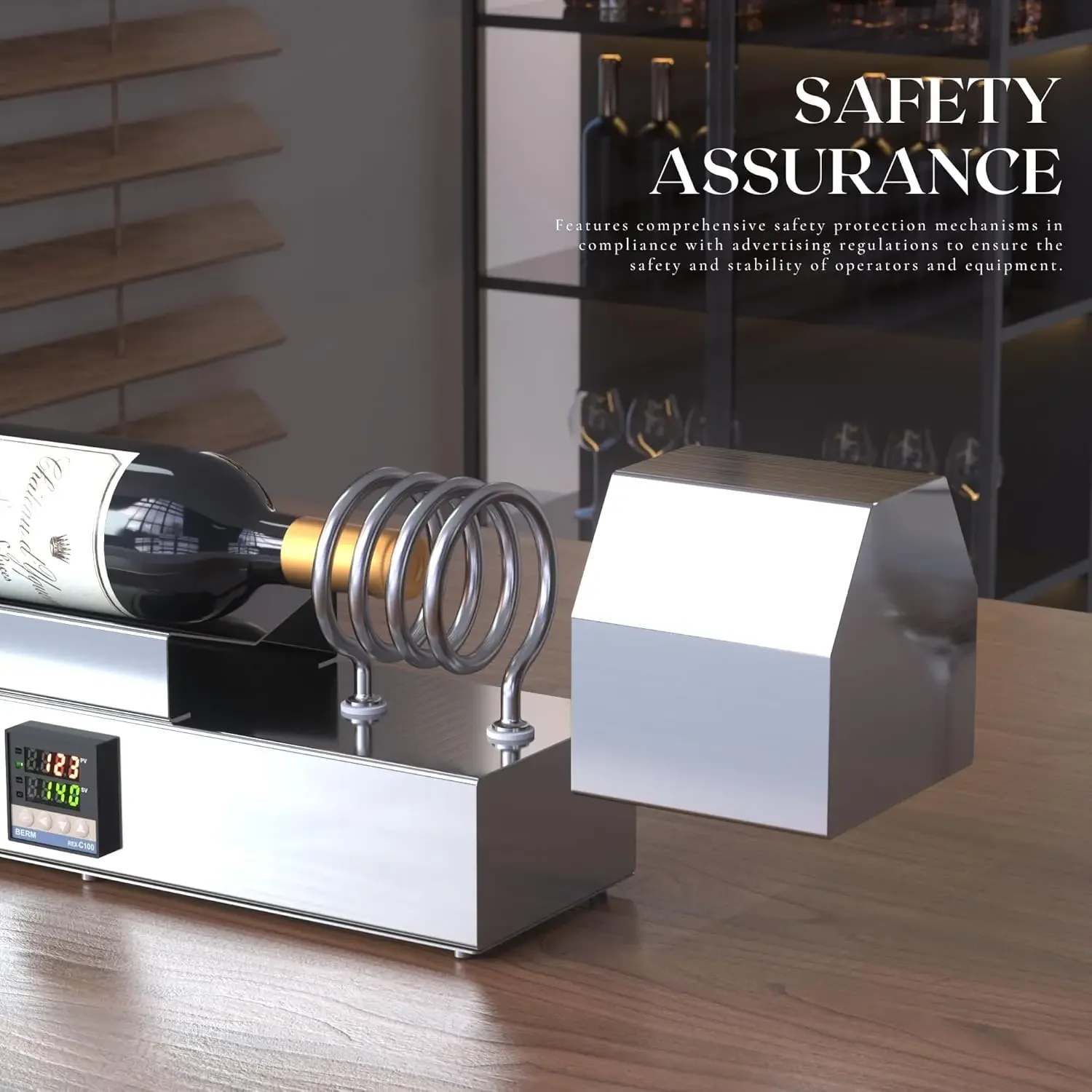 1000W Bottle Cap Wrap Heat Shrinking Machine for PVC Capsules, Thermostatic Digital Display Bottle Sleeve Shrinking Machine