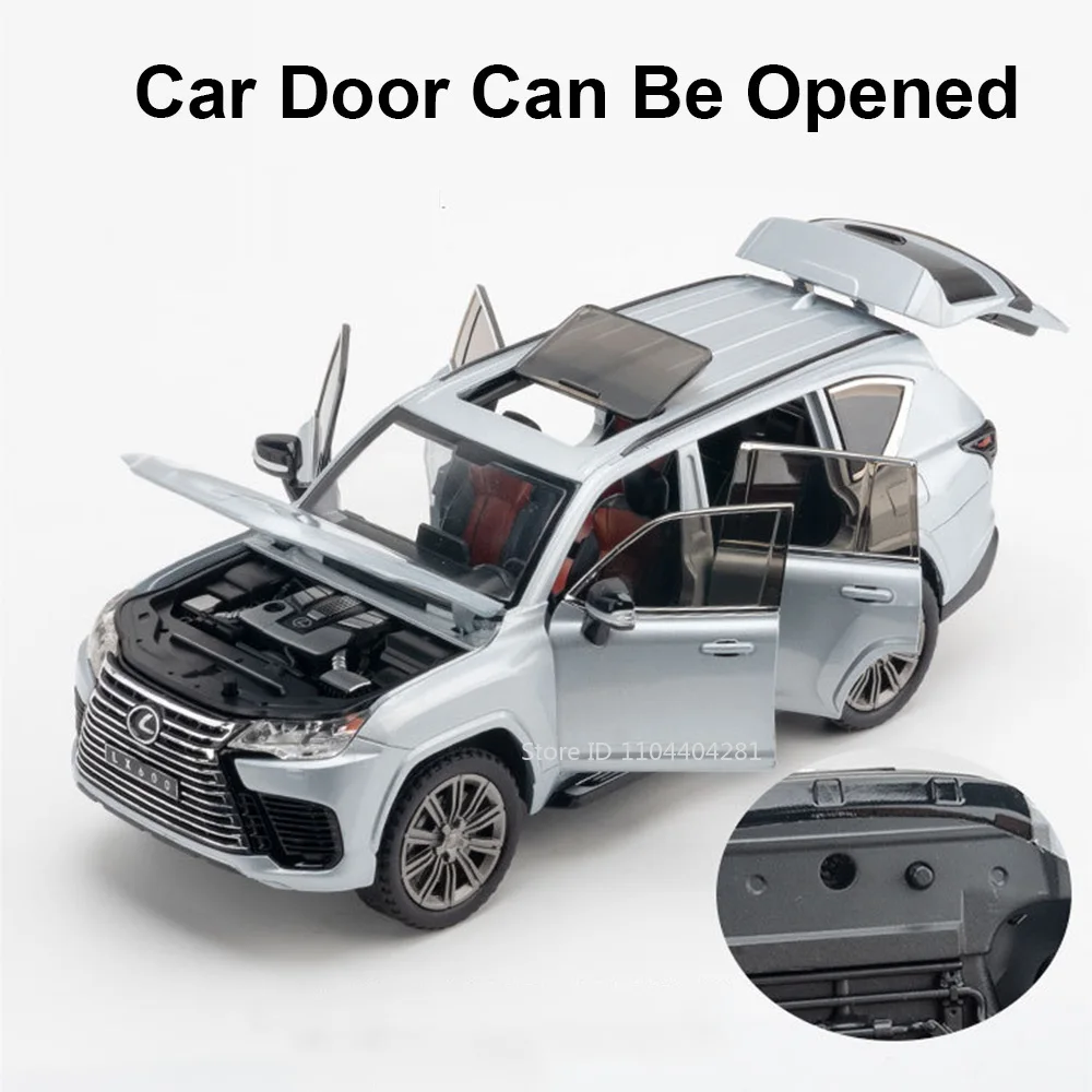 1:24 LX600 ES300H モデル合金ダイキャストおもちゃの車 6 ドアオープンサウンドライトプルバック前輪ステアリング車子供のプレゼント