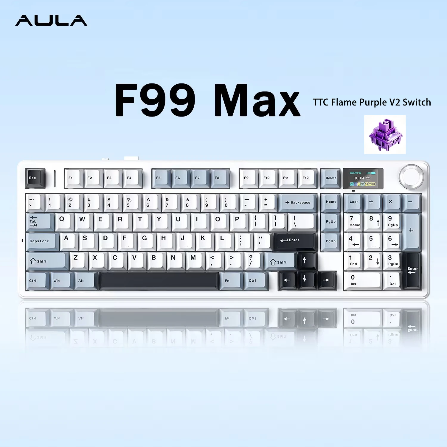 AULA F99 MAX Wireless Mechanical Gaming Keyboard Custom Software & 8000mAh Battery 96% ANSI Layout Gamer Esports Keyboard