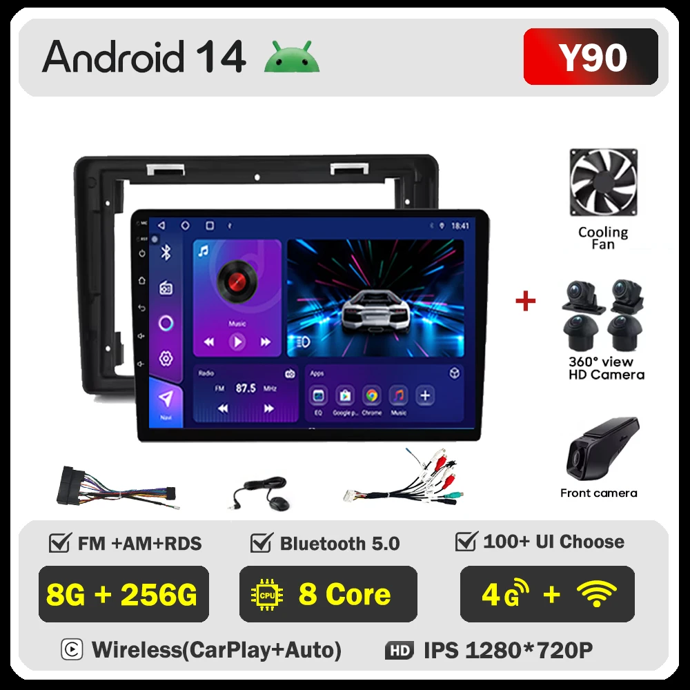 Autoradio voor Citroen C2 C3 2001-2010 Android Multimedia Speler GPS Navigatie Carplay LED Touch Screen Auto Stereo draadloze - afbeelding 1
