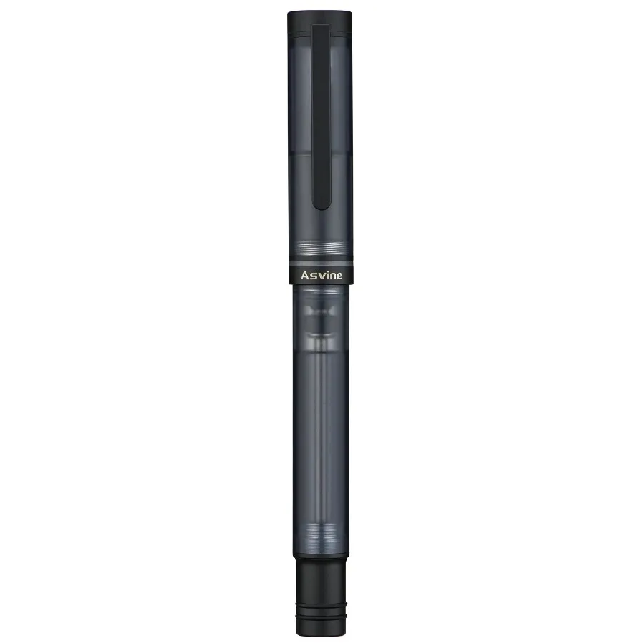 Asvine V200 Titanium Fountain Pen Vacuum Filling, Asvine/ Bock EF/F/M/B Nib Matte Black Acrylic Smooth Writing Pen