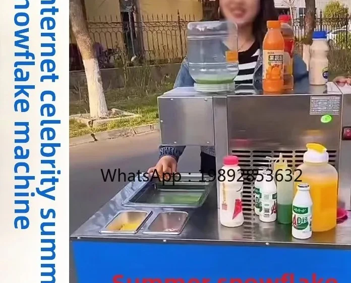summer automatic snowflake ice machine no electric flow stall snowflake machine continuous smoothie shaved ice making