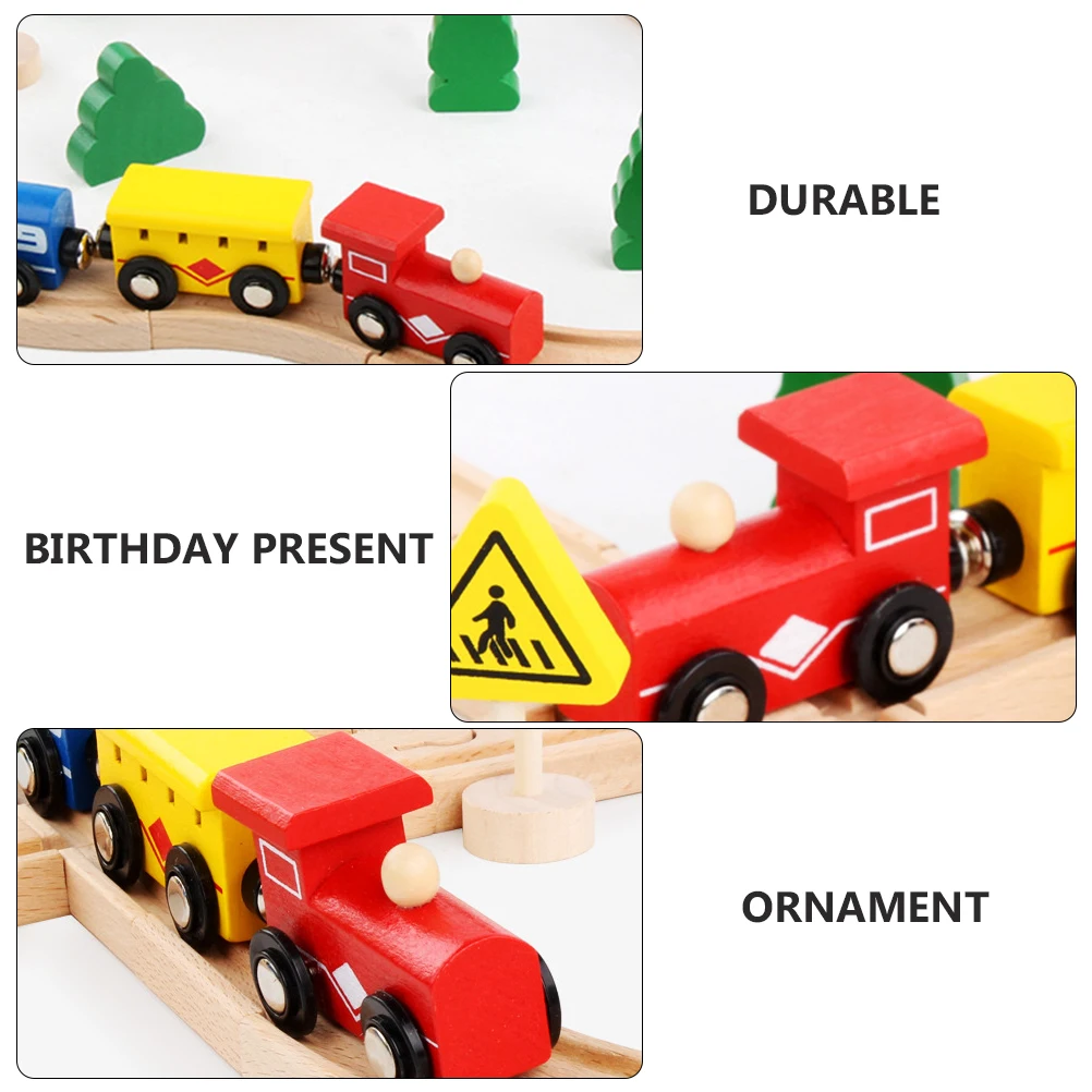 

1 set Wooden Train Puzzle Educational Plaything Beech Wood Rail Car Set Cognitive Development Gift For Kids Toddlers Home Office