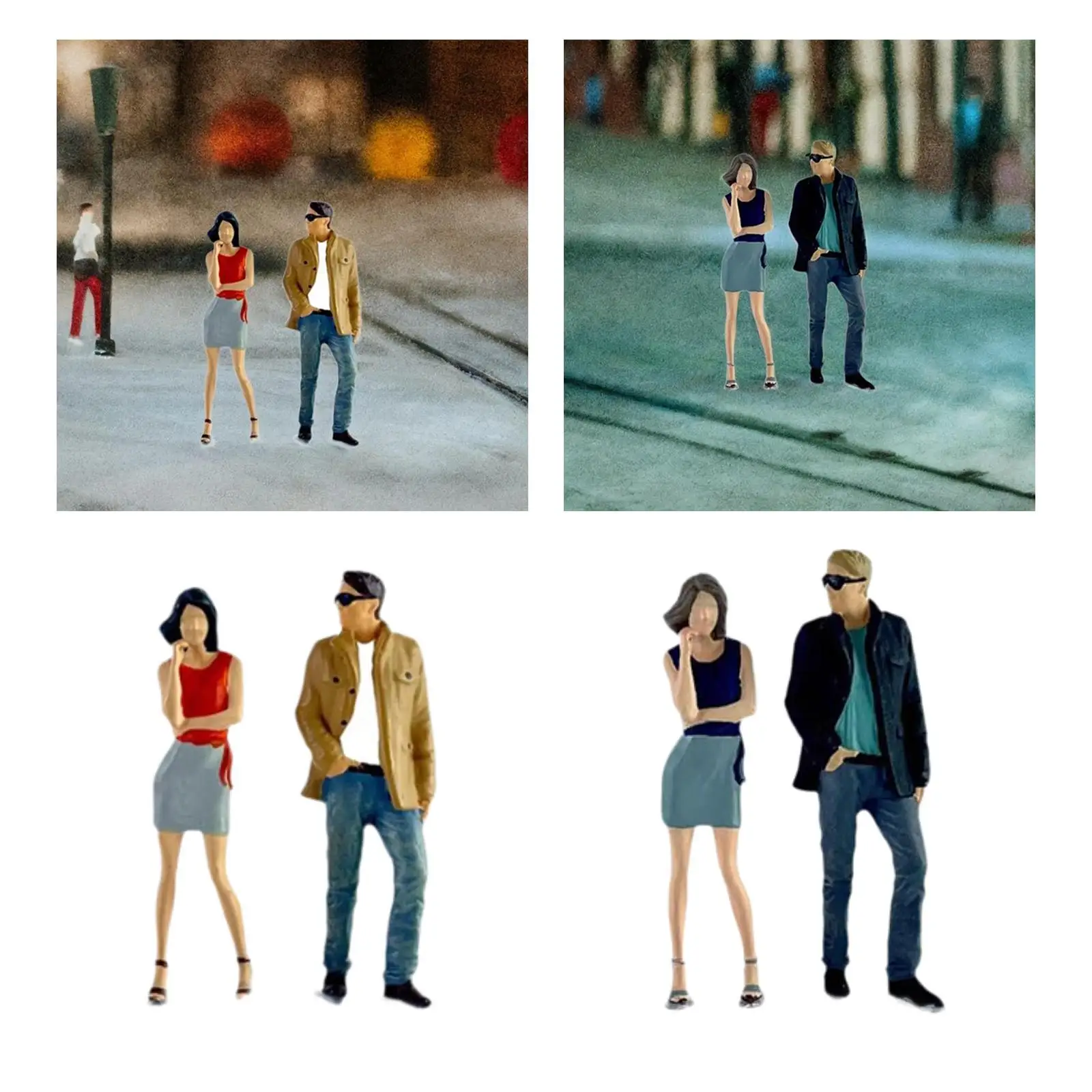 

2Pcs 1/64 Women and Men Figures Tiny People Model Diorama Scenery DIY Crafts Trains Architectural Diorama Figures Decor