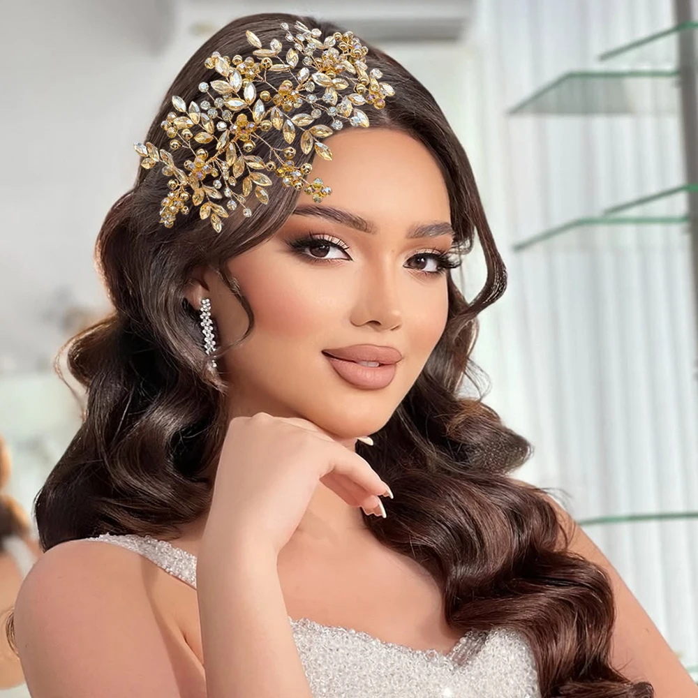 

DZ276 Shiny Wedding Hair Accessories Trendy Rhinestone Bride Headband Party Headpiece Ladies Handmade Holiday Jewelry Gifts