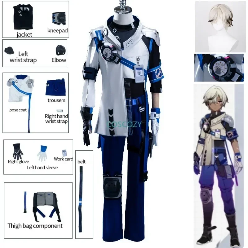 

Arlan Honkai Star Rail Cosplay Costume Wig Game Uniform Herta Space Station Security Department Peppy Props Halloween Party Men