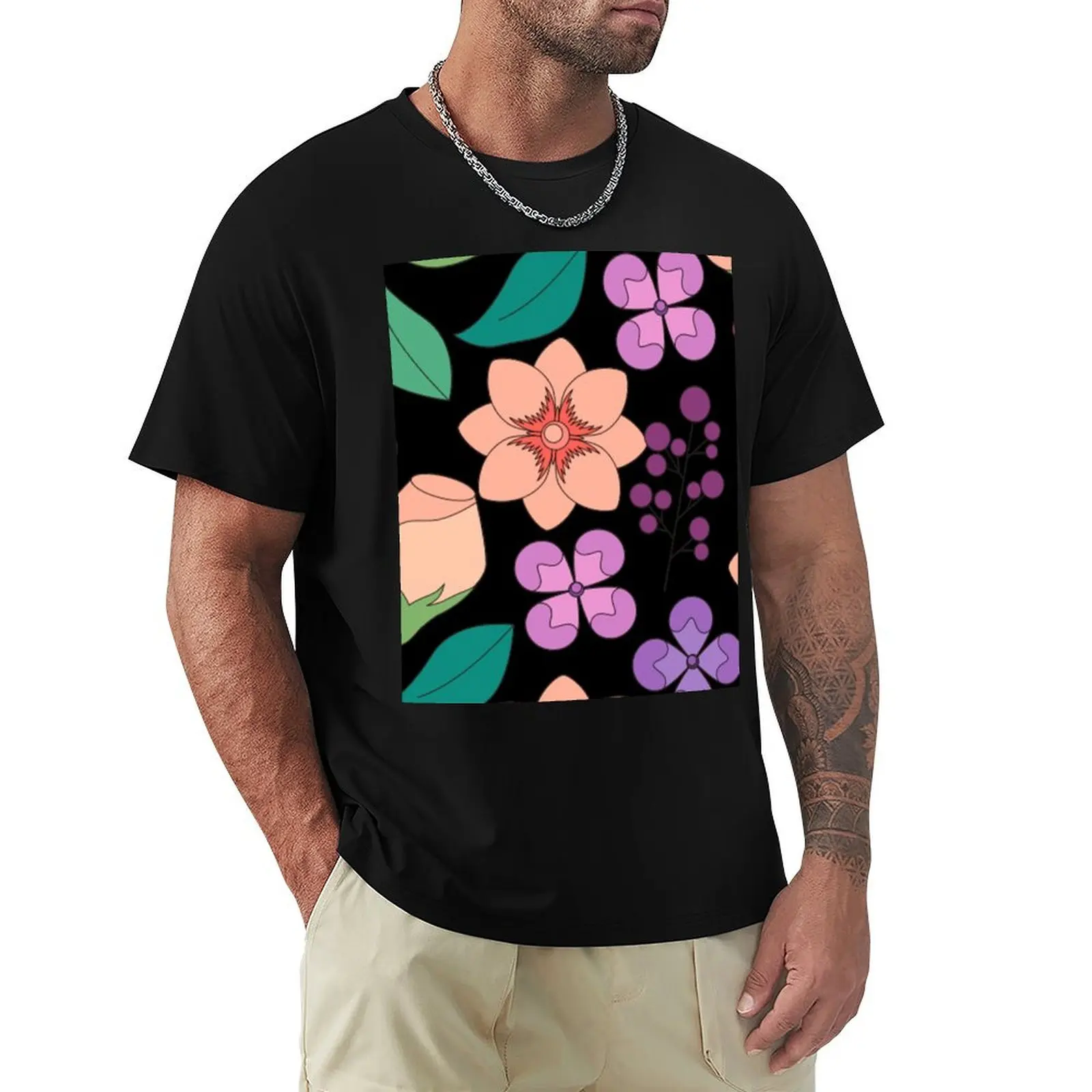 

Colorful Floral Pattern T-Shirt All Weather Casual Short Sleeve