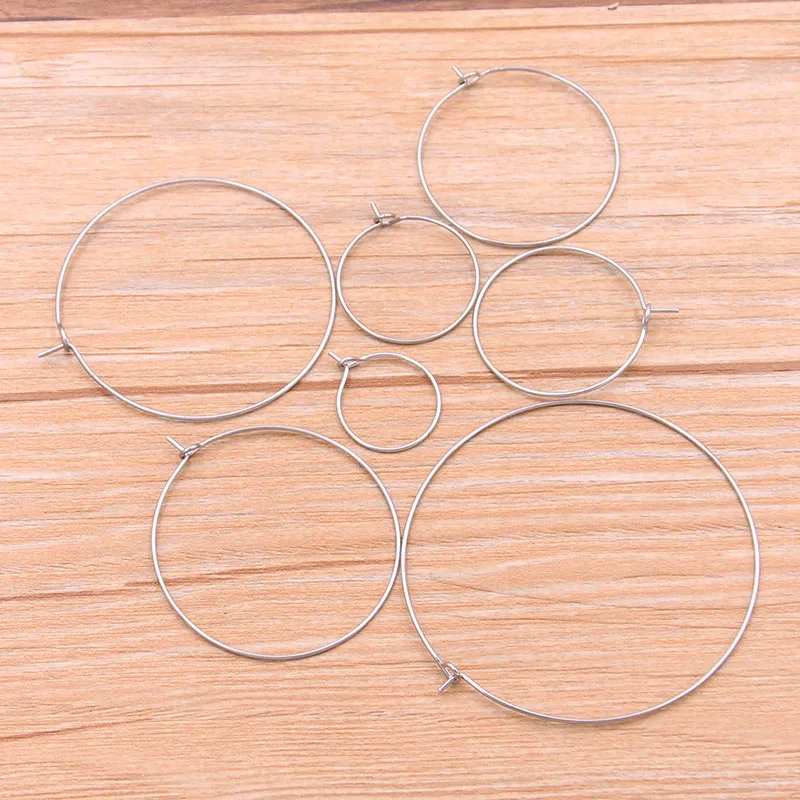 40pcs 7 Size Shaped Ring Round Charm Stainless Steel Pendant Open Bezels Hollow Pressed Resin Frame Mold DIY Jewelry Making