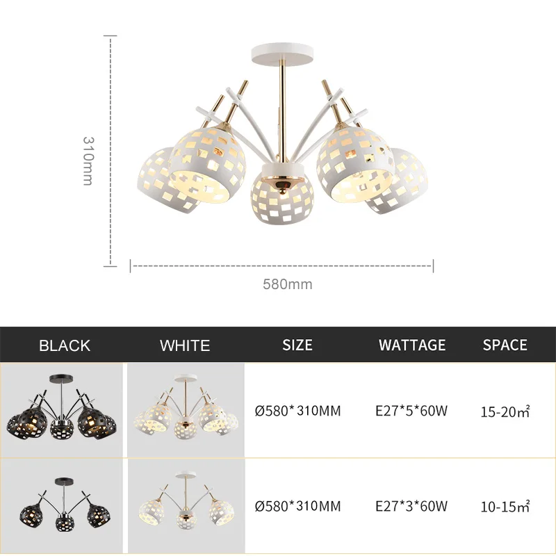 Modern E27 Ceiling Lamp Atmosphere Lamp Suitable For Living Room, Dining Room, Bedroom, Kitchen, Ceiling light Decoration
