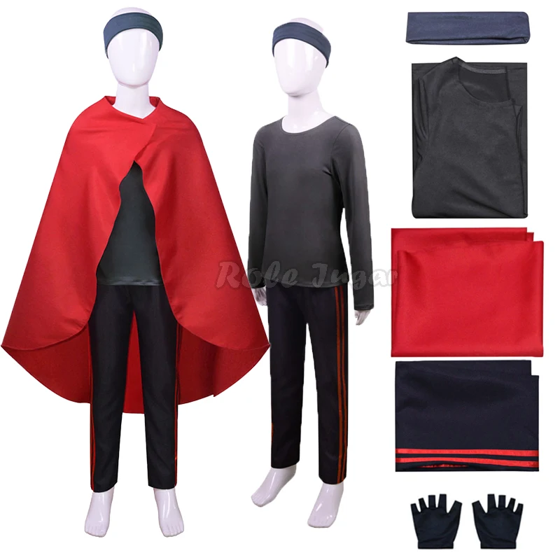 Wanda Vision Billy Cosplay Costume Men Cloak Outfits Adult Kids Halloween Carnival Top Pants Cloak Gloves Suit for Boys