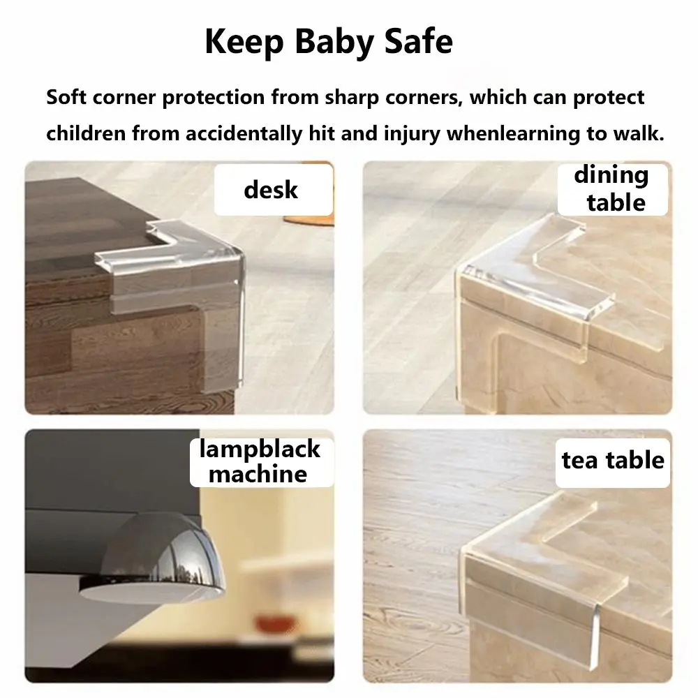 4Pcs Soft Kids Security Desk Safety Corner Guards Edge Protection Anticollision Strip Table Corner Protector