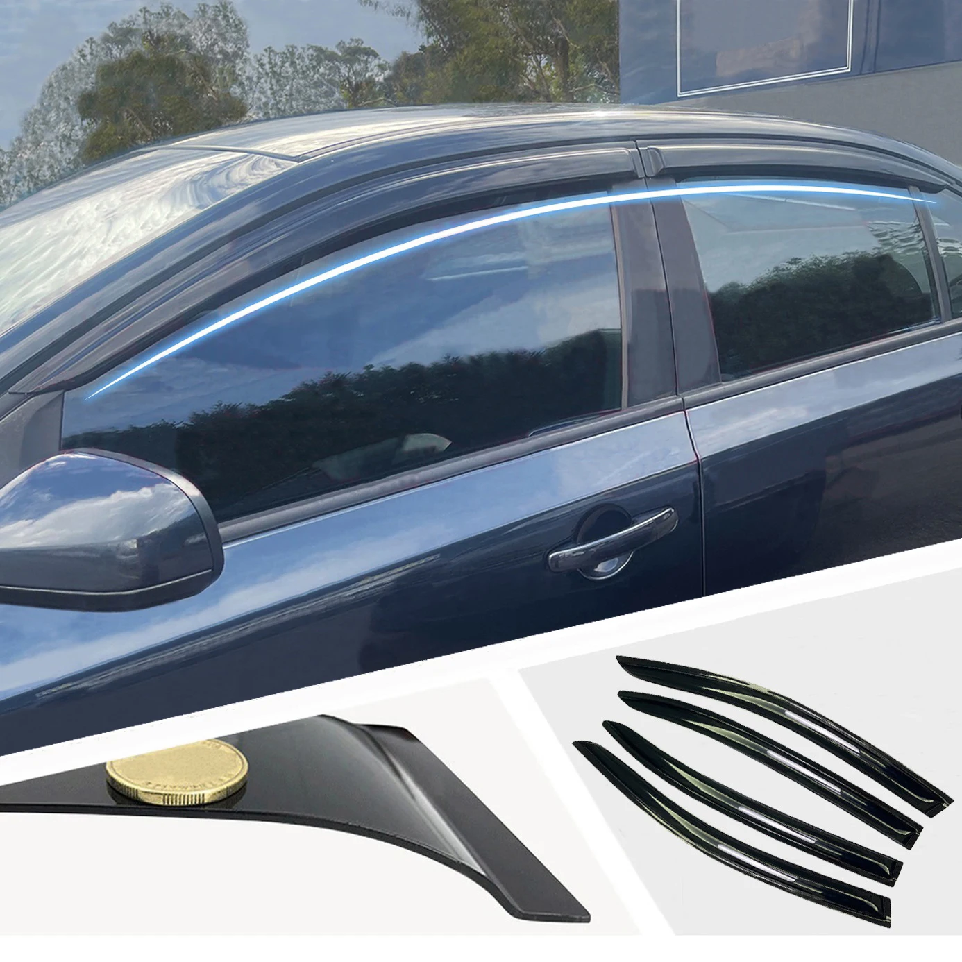 

4PCS Weather Shields Window Visors Car Awnings & Shelters Guard Deflector Accessories For Ford Falcon FG Ute Sedan 2008-2019