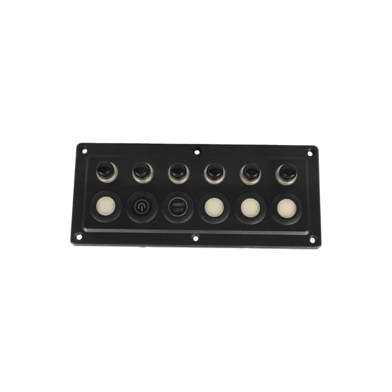 Autozubehör-Schalttafel für zentrales Schaltkreismanagement, 6-fach ABS-Frontplatte mit blauer Anzeige und Montageloch H8WE – Detail 2