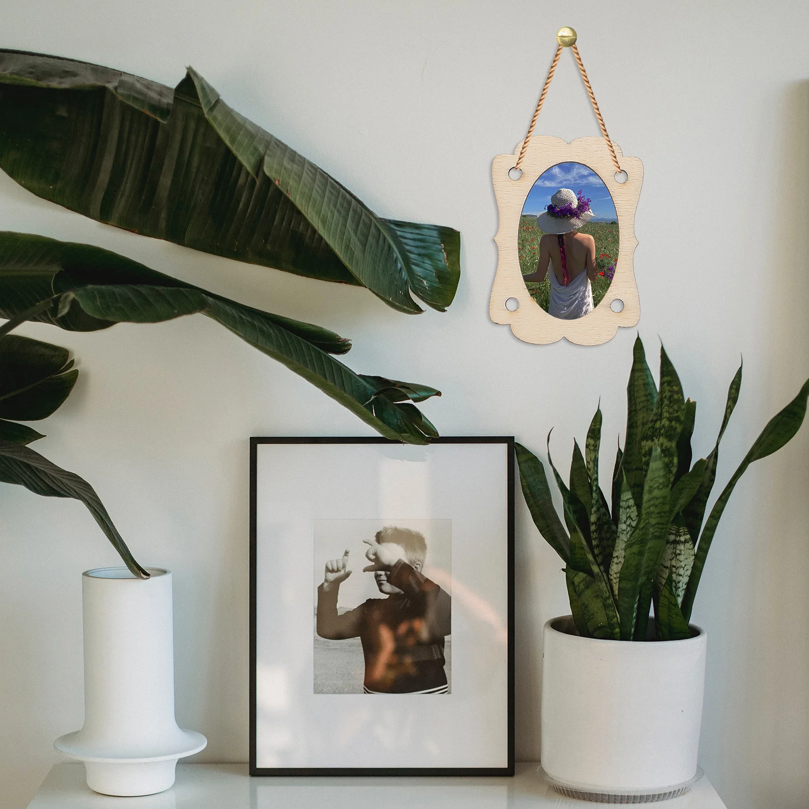 

40pcs Wooden Unfinished Photo Frame Shape Chips Hollowed-Out Diy Picture Frames For Home Decor Wall Xmas Tree Decoration Wood