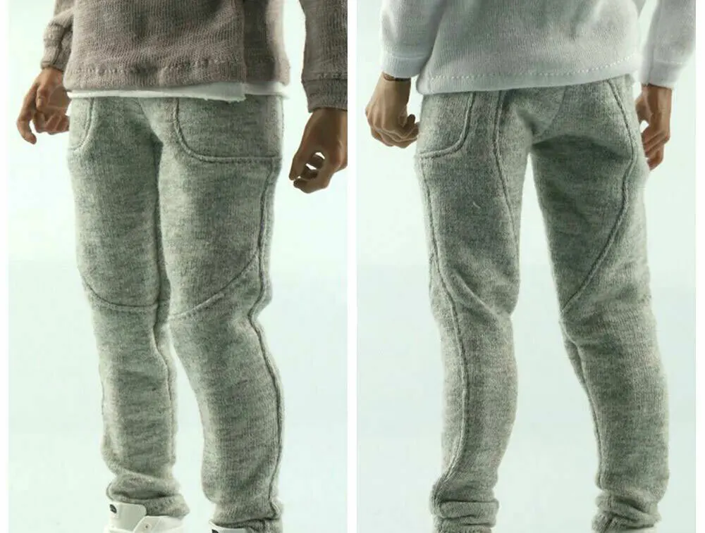 

1/6 Scale Soldier Light Gray Casual Pants Model for 12" Body Figure Doll