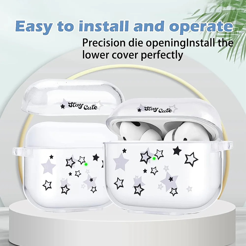 جراب حماية شفاف من TPU للنجم الناعم لـ Apple ، مضاد للسقوط ، سماعة بلوتوث لاسلكية ، Airpods Pro 1 ، 2 ، الجيل الثالث