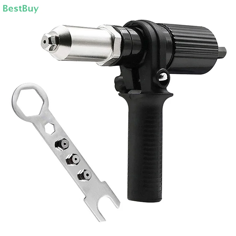 Electric Rivet Nut Riveting Nut Adapter With Replaceable Rivet Nut Drill Bit Nozzle Cordless Conversion Connector Power Tools