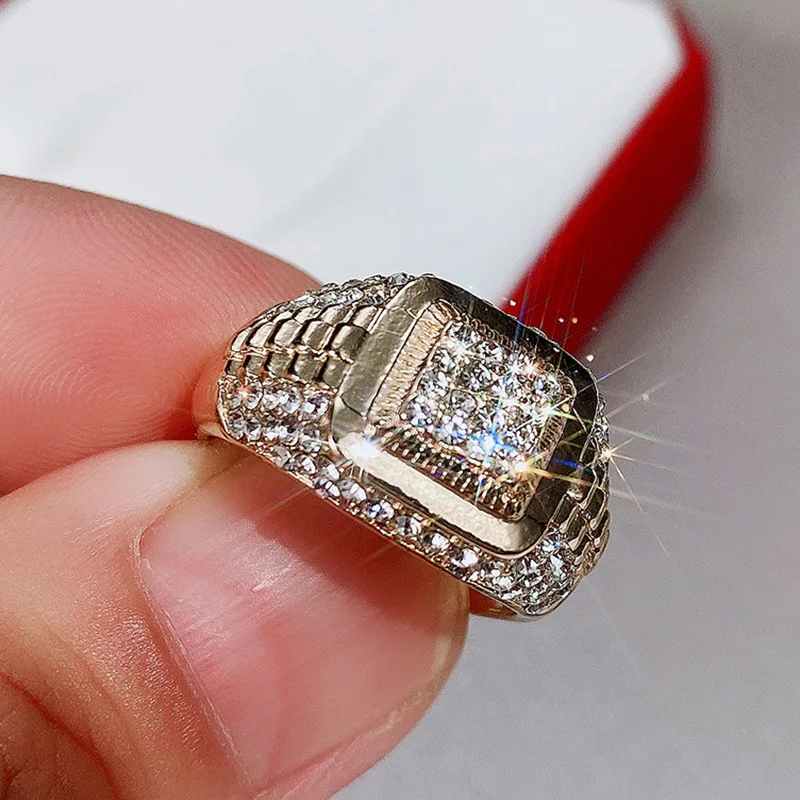 

Wish new accessories, hip-hop rings, male and European trendy brand hip-hop rings, diamond rings, hot-selling accessories r7897