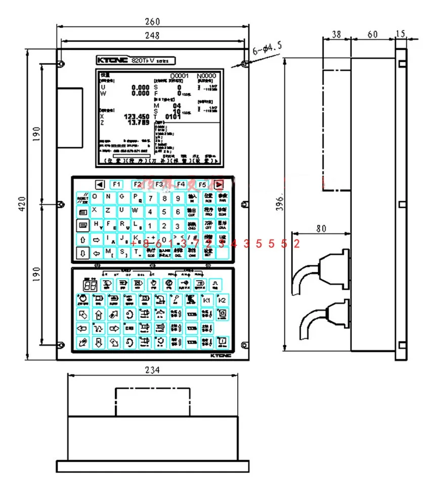 CNC KT820 sistem CNC KT820Ti sistem CNC bubut dua sumbu sistem CNC transformasi bubut biasa transformation 980TD