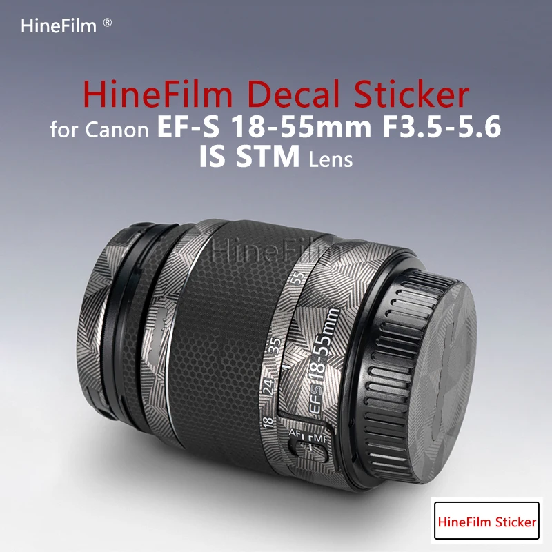 Hinefilm Skin for Canon 18-55mm IS STM III Lens Decal Skin for Canon EF-S 18-55 F3.5-5.6 III Lens Stickers EFS1855 Wrap Cover