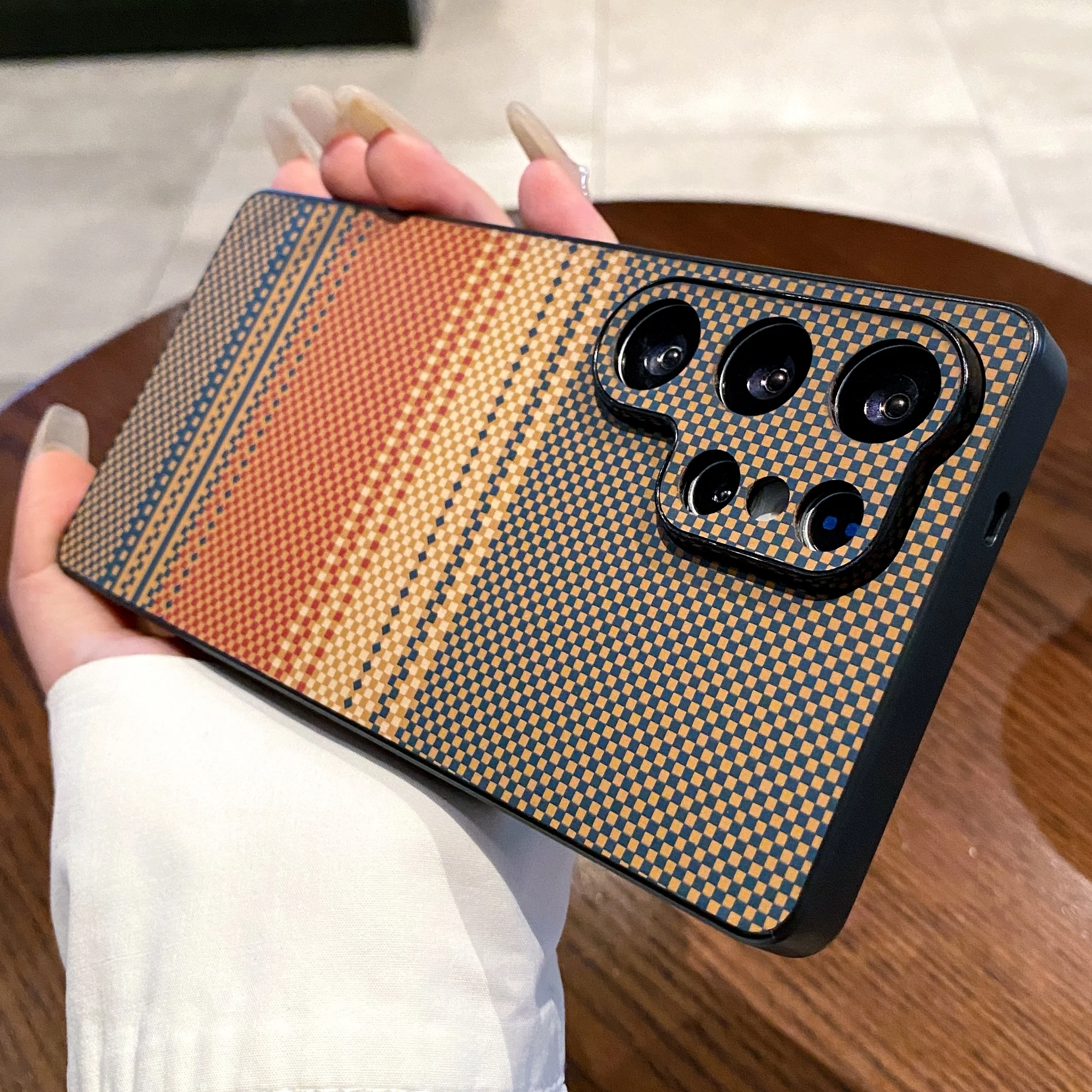 

Carbon Fiber Pattern Cover For Samsung S26 Ultra Matte Case For Samsung Galaxy S25 Ultra S24Ultra S23Ultra Lens Protection Shell